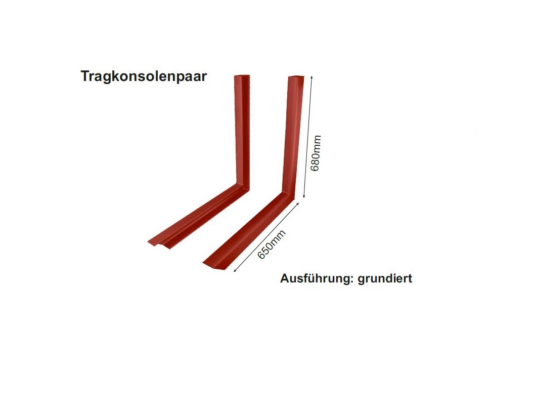 Tragkonsolenpaar -grundiert- 680mm x 650mm